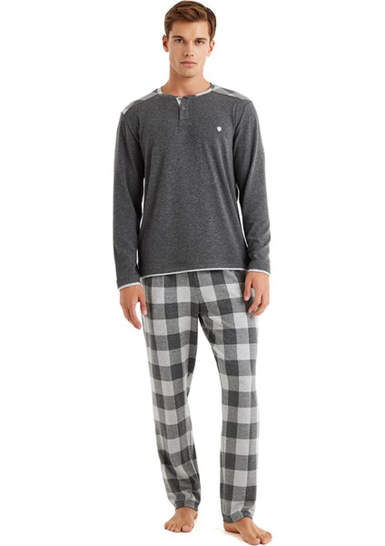 Antrasit Melanj Erkek Pijama Takımı 40602