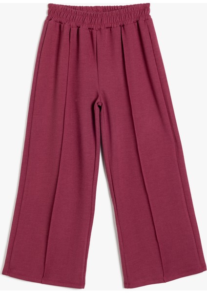 Bol Paça Pantolon Beli Lastikli Viskon Karışımlı