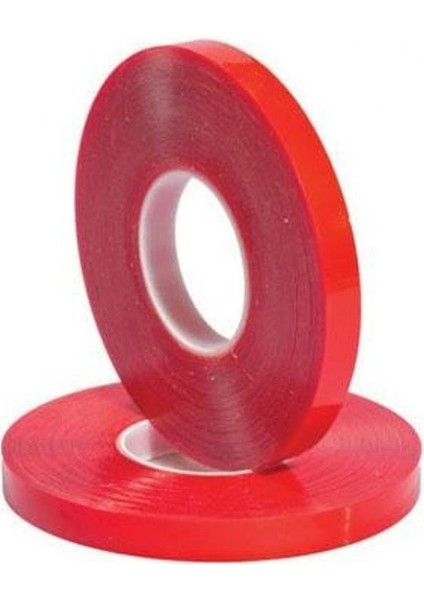 Çift Taraflı Akrilik Silikonize Bant 18 mm x 2 Metre Kırmızı Vhb fırsatları