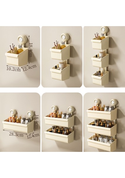 Yuekeda-Duvara Monte Banyo Depolama Rafı, 10,2 x 12,4 x 18,4cm (Yurt Dışından) modelleri
