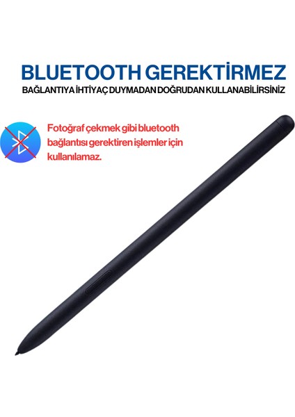 Samsung Galaxy Tab S9/s9 Plus/s9 Ultra Uyumlu S Pen Dokunmatik Stylus Kalem ve Yedek Uç