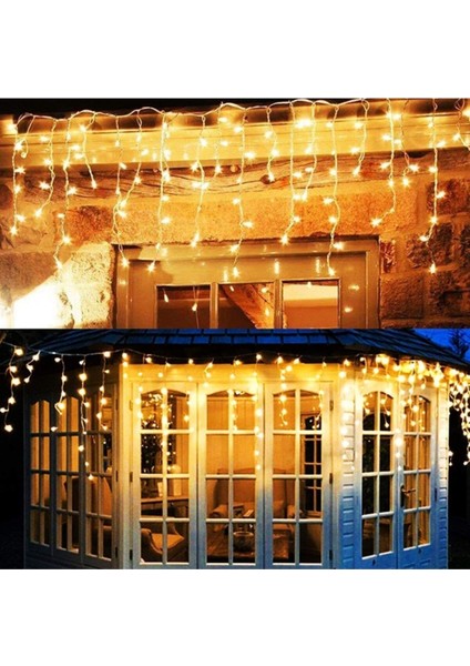 4 Metre 8 Fonksiyonlu Saçak LED Sarkıt LED Eklenebilir LED LED Peri LED Işık Yılbaşı Işık LED Süsle