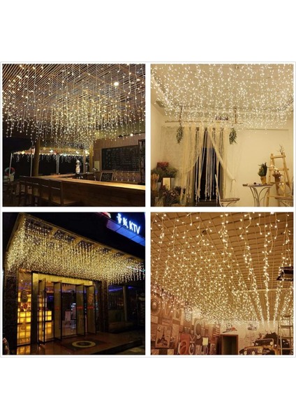 4 Metre 8 Fonksiyonlu Saçak LED Sarkıt LED Eklenebilir LED LED Peri LED Işık Yılbaşı Işık LED Süsle