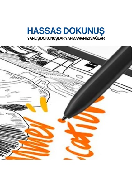 Samsung Galaxy Tab S9/s9 Plus/s9 Ultra Uyumlu S Pen Dokunmatik Stylus Kalem ve Yedek Uç