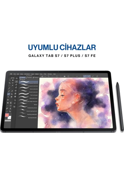 Samsung Galaxy Tab S7 Fe SM-T730 T733 SM-T736B Uyumlu S Pen Dokunmatik Stylus Kalem ve Yedek Uç