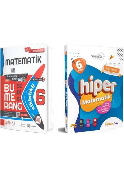 Gün&Ay Yayınları 6. Sınıf Bumerang Etkinlikli Matematik ve Hiper Zeka Matematik Soru Bankası