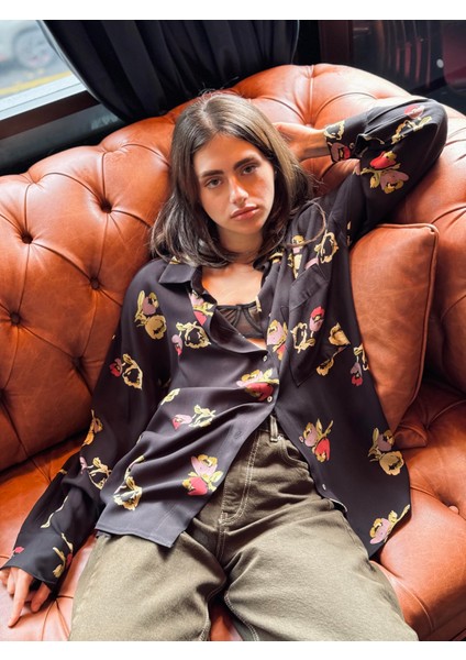 Tasarım Boyfriend Vintage Desen Gömlek Kadın Çok Renkli fiyatları
