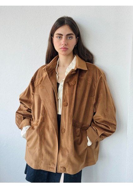 Bomber Ceket Mont Kadın Camel
