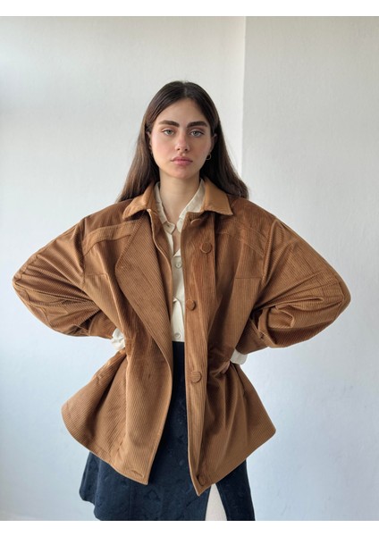 Bomber Ceket Mont Kadın Camel