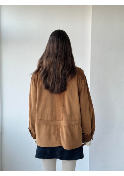 Bomber Ceket Mont Kadın Camel