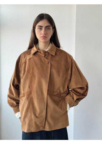 Bomber Ceket Mont Kadın Camel