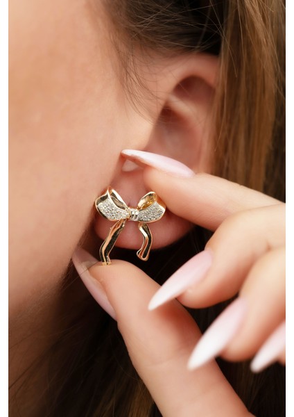 925 Ayar Gümüş Zirkon Taşlı Kurdela Küpe – Zarif ve Şık Bir Dokunuş modelleri