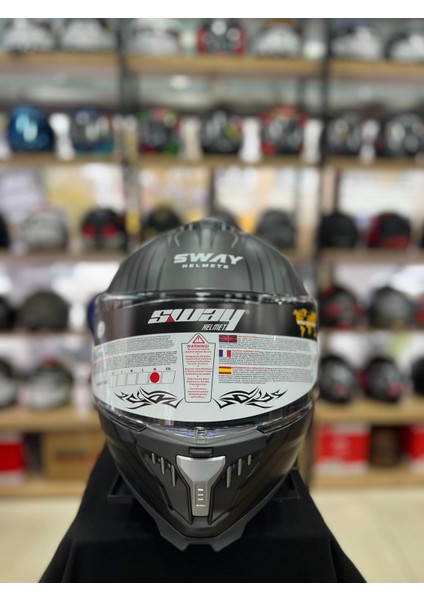 Sw 865 Space Black White Full Face Motosiklet Kask fırsatları