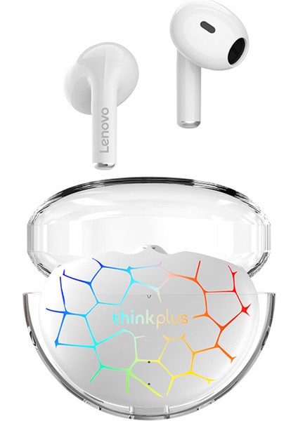Thinkplus LP80 Pro Hifi Ses Yarı Kulak Içi Bluetooth 5.3 Kulaklık Düşük Gecikmeli Tws Kulaklık (Rgb Versiyonu) - Beyaz (Yurt Dışından)