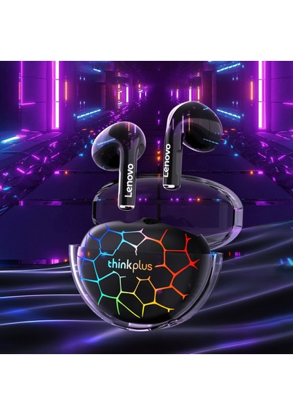 Thinkplus LP80 Pro Hifi Ses Yarı Kulak Içi Bluetooth 5.3 Kulaklık Düşük Gecikmeli Tws Kulaklık (Rgb Versiyonu) - Beyaz (Yurt Dışından)