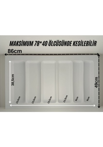 85X49 Cm. Beyaz Kaşıklık ve Kepçelik 2'li Set (79X41 Cm'e Kadar Kesilebilir) modelleri