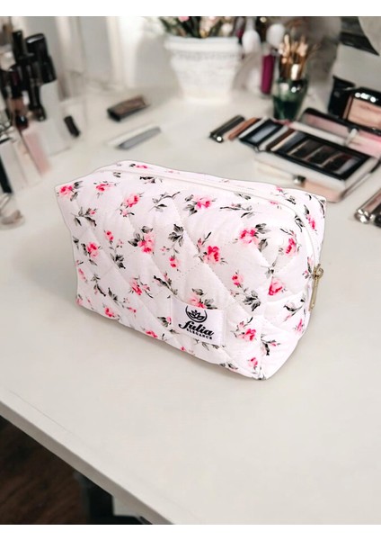 Kapitone Makyaj Çantası - Makeup Bag - Bakım Seyahat Kozmetik Çantası - Mira