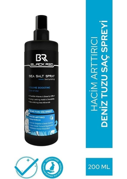 Black Red Saç Sea Salt Deniz Tuzu Saç Spreyi & Seal Salt Paste Saç Şekillendirici Mat Wax 2'li Set