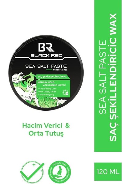 Black Red Saç Sea Salt Deniz Tuzu Saç Spreyi & Seal Salt Paste Saç Şekillendirici Mat Wax 2'li Set
