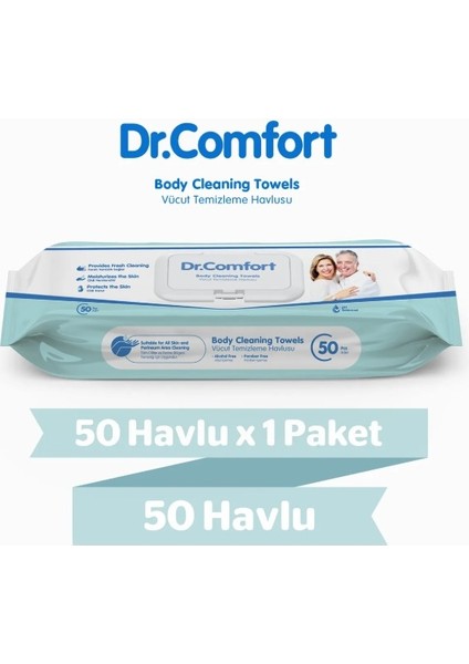 Dr Comfort Perine ve Vücut Temizleme Havlusu 50 Li