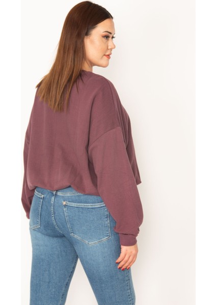 Kadın Renkli 3 Iplik Içi Şardonlu Etek Ucu Lastikli Sweatshirt indirimleri