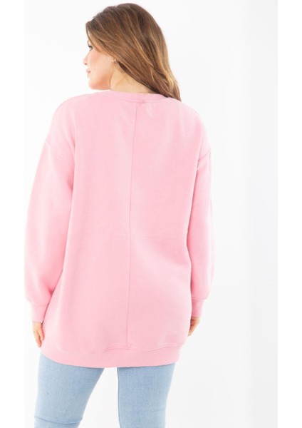Kadın Büyük Beden Füme Içi Şardonlu Üç Iplik Kapşonlu Sweatshirt 65N37292 indirimleri
