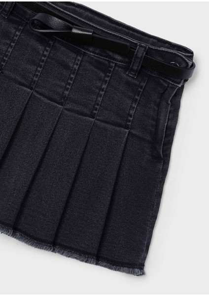 Kız Çocuk Kemerli Denim Etek Antrasit fırsatları