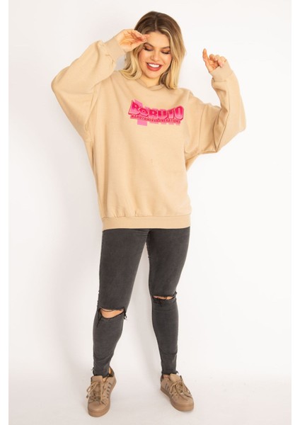 Kadın Camel Içi Şardonlu 3 Iplik Kumaş Sweatshirt 65N35086 fiyatları