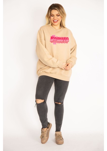 Kadın Camel Içi Şardonlu 3 Iplik Kumaş Sweatshirt 65N35086 modelleri