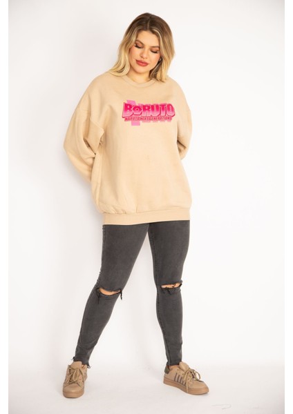 Kadın Camel Içi Şardonlu 3 Iplik Kumaş Sweatshirt 65N35086 fırsatları