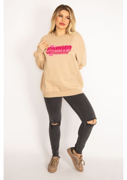 Kadın Camel Içi Şardonlu 3 Iplik Kumaş Sweatshirt 65N35086 indirimleri