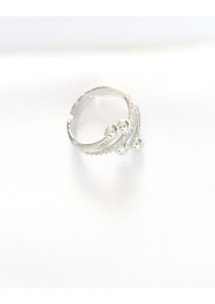 Topçuk Model Zirkon Taşlı Silver Renk Ayarlanabilir Yüzük - TJ-BYK3137