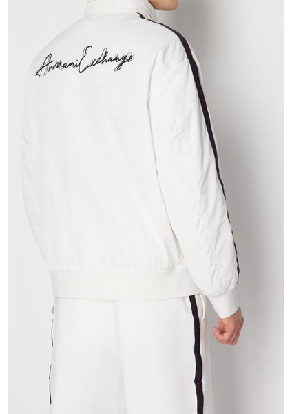 Erkek Kontrast Renkli Blok Yazılı Logolu Mont-Beyaz fırsatları