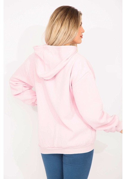 Kadın Pembe 3 Iplik Içi Şardonlu Sweatshirt 65N35310