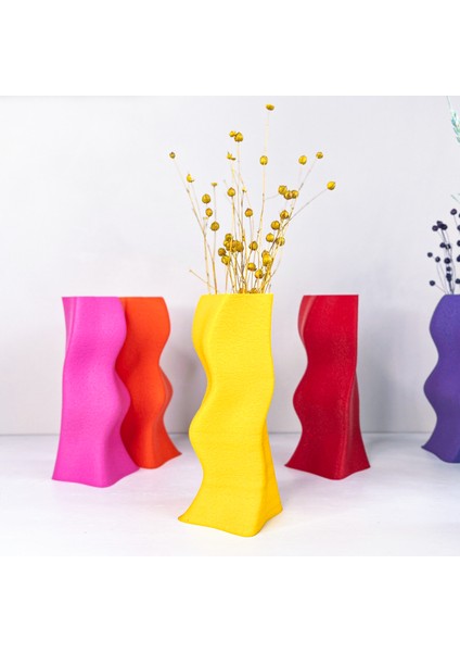 Jelibon Vazo - Renkli Vazo -Popart Vazo - Kurutulmuş Çiçek Vazosu - Pla Vazo fırsatları