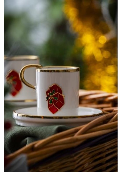 Noel Kırmızı Paket 2 Kişilik Türk Kahvesi Fincanı fiyatları