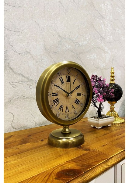 Tekno Trust 25X20 cm Eskitme Metal Lüks Masa Saati