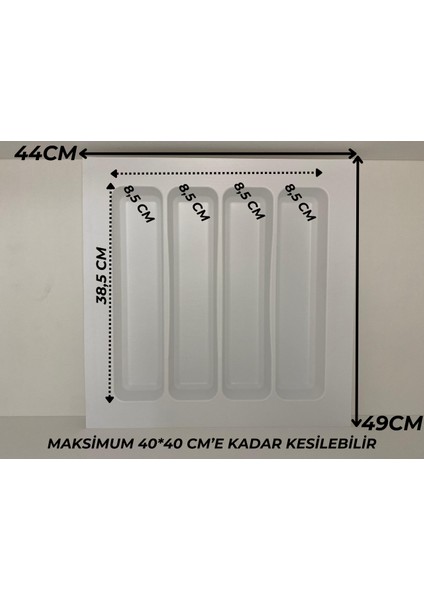 44X49 Cm. Beyaz Kaşıklık ve Kepçelik 2'li Set (40X41 Cm'e Kadar Kesilebilir) indirimleri
