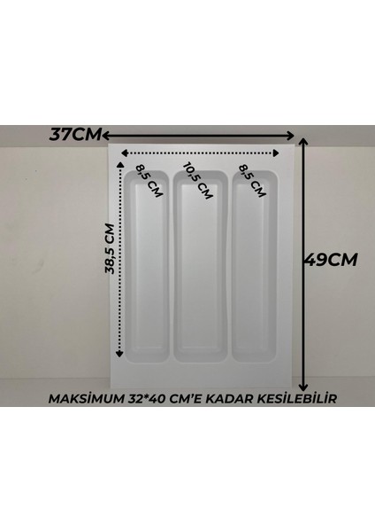37X49 Cm. Beyaz Kaşıklık ve Kepçelik 2'li Set (32X41 Cm'e Kadar Kesilebilir) indirimleri