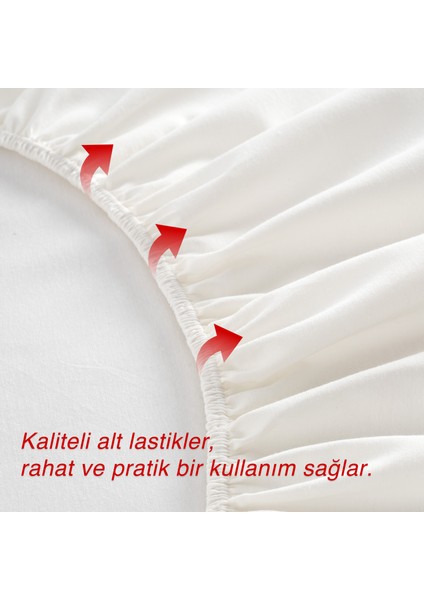 %100 Pamuklu Penye Tek Kişilik Lastikli Çarşaf 100x200-Krem fırsatları