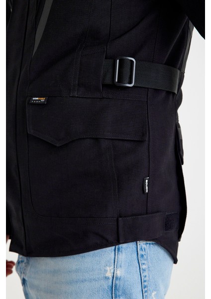 Alaska Cordura Siyah Kışlık Erkek Motosiklet Montu