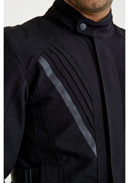 Alaska Cordura Siyah Kışlık Erkek Motosiklet Montu