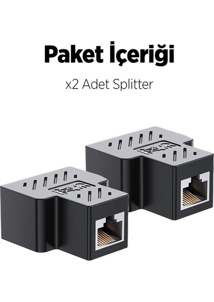 RJ45 1 to 2 Ethernet Splitter Çoğaltıcı Adaptör