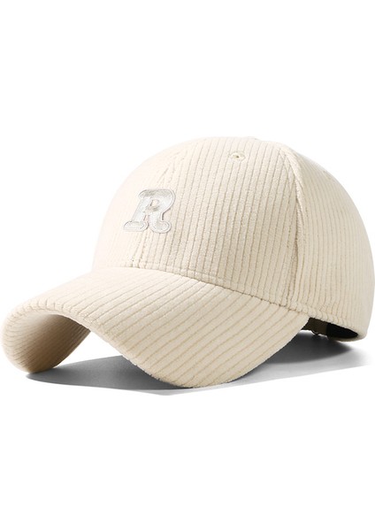 Kadınlar Için Sonbahar ve Kış Şapkaları, Çiftler Için Çok Yönlü Fitilli Kadife Siperli Kasketler, Büyük Kafalı Erkekler Için Sıcak R Harfli Beyzbol Şapkaları (Yurt Dışından)