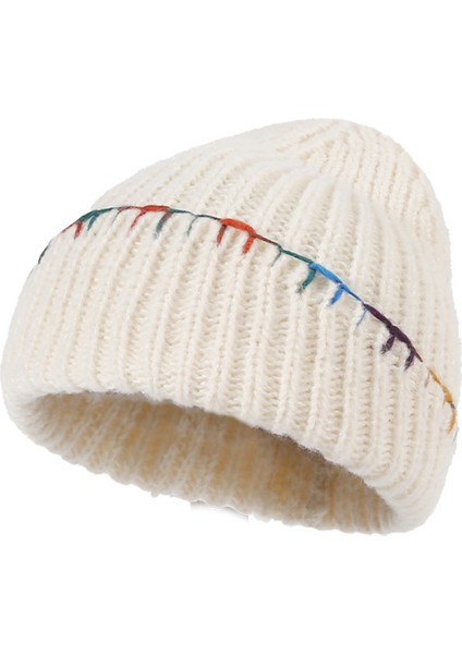 Kadınlar Için Sonbahar ve Kış Tarzı Örme Şapka, Kore Versiyonu, Geniş Baş Çevresi, Çok Yönlü Yün Şapka, Ins Stili, Modaya Uygun Kontrast Renk, Soğuğa Dayanıklı ve Sıcak Soğuk Şapka (Yurt Dışından)