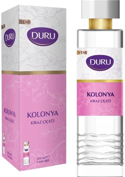 200 ml Cam Şişe Kolonya 3'lü Set, Bodrum Mandalinası, Kiraz Çiçeği, Okyanus Tazeliği