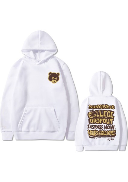 En Ünlü Kanye West Kolej Bırakma Grafik Hoodie Kadın Rap Vintage Hoodies ERK572