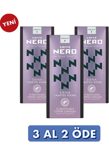 Caffe Nero Coffee Capsules (Kapsül Kahve) Siena 10X5,4GR (X3 Kutu)