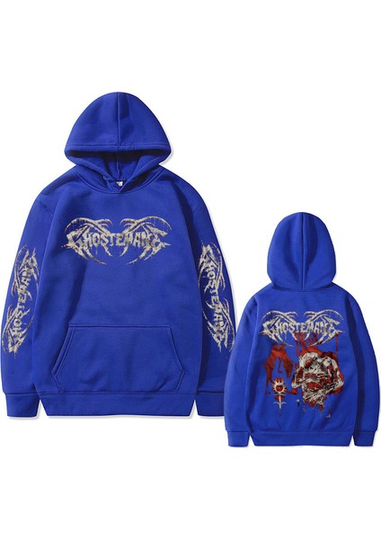 Ghostemane Grafik Baskılı Kapüşonluge Metal Kaya HOO591