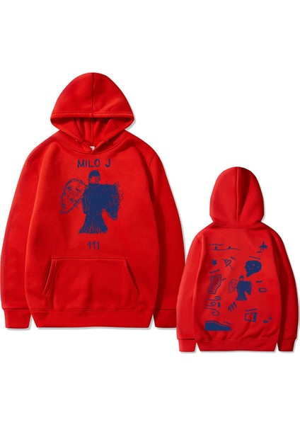 Rapçi Milo J 111 Albümü Çift Taraflı Grafik Hoodie Adam Estetik K H605